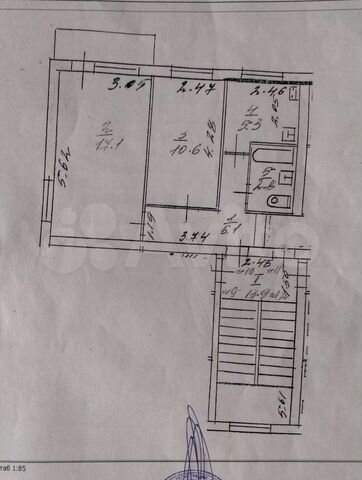 2-к. квартира, 41,9 м², 3/3 эт.