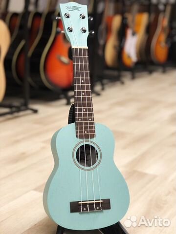 Гитара гавайская (укулеле) сопрано голубая