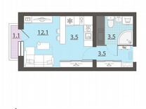 Квартира-студия, 23,3 м², 11/25 эт.