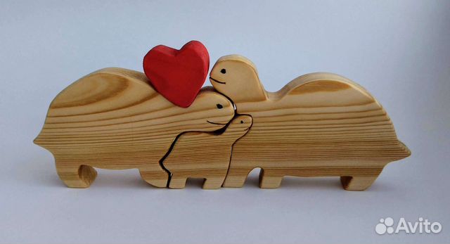 Деревянные фигурки, пазл, черепахи, подарок