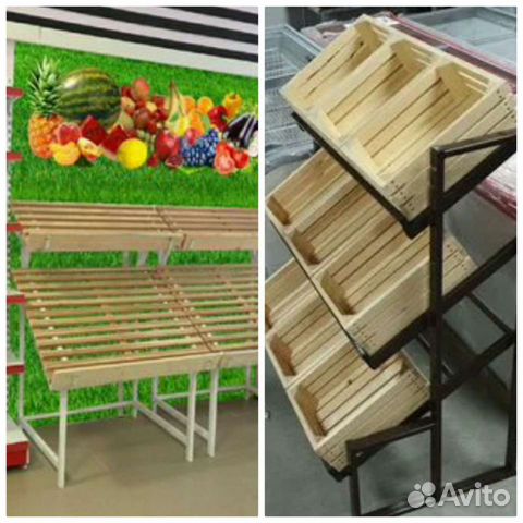 Овощной развал стеллаж для фруктов 3х ярусный