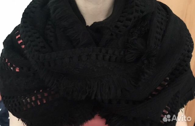 Шарф-снуд Stradivarius черный ажурный