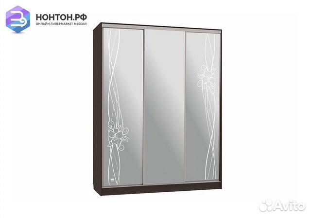 Шкаф-купе Бассо 4-600 волны 2 венге