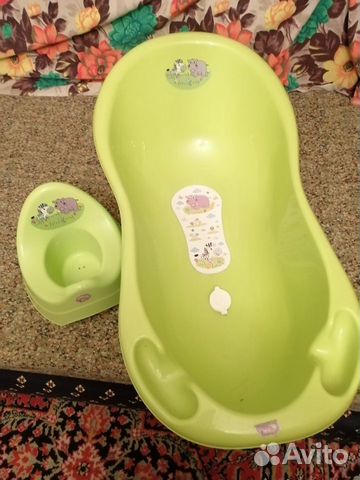 Детская ванночка со сливом и детский горшочек