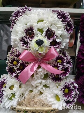 Мишка из цветов