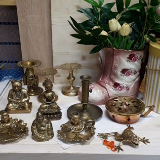 Подсвечник статуэтки латунь Европа Индии