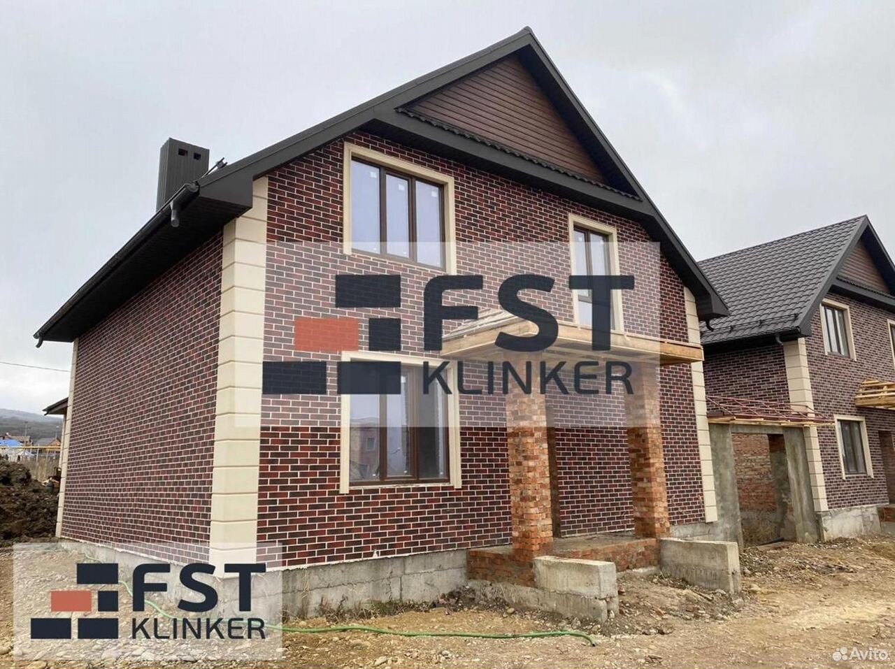 Гибкая клинкерная плитка fst с защитной пленкой на фасадной сетке