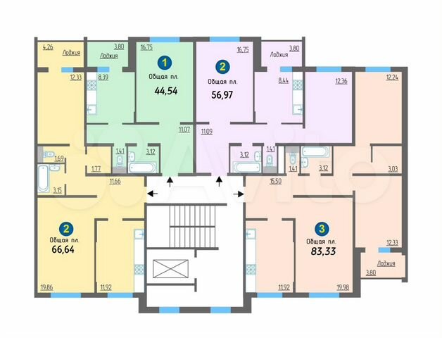 2-к. квартира, 66,3 м², 5/10 эт.