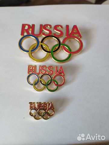 Знак/ значок олимпийские кольца russia