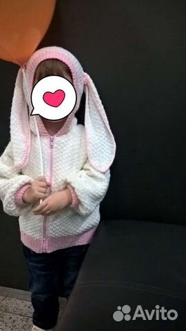 Вязаная кофта Зайка для девочки