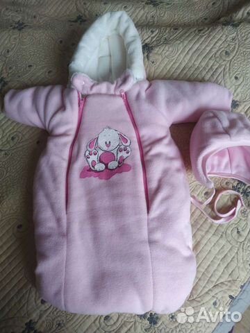 Конверт-комбинезон с шапочкой для девочки