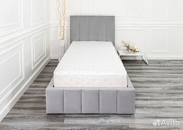 Кровать 90х200 серый Богема