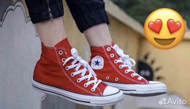 Кеды converse высокие красные