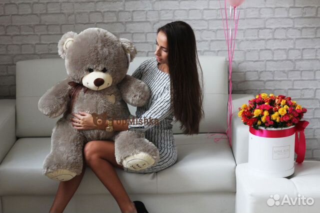 Плюшка 110 см бурый Плюшевый Медведь Игрушка
