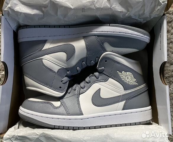 Jordan 1 mid grey sail stealth 6us 7us