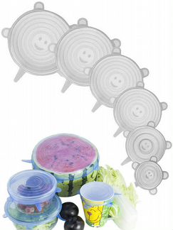 Крышки силиконовые растягивающиеся многоразовые
