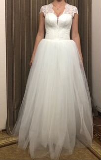 Свадебное платье новое цвет айвори размер 44-48