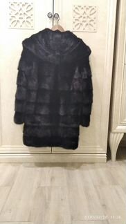 Чёрная женская норковая шуба