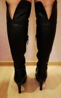 Сапоги женские р.38 (нат.кожа) (б/у)