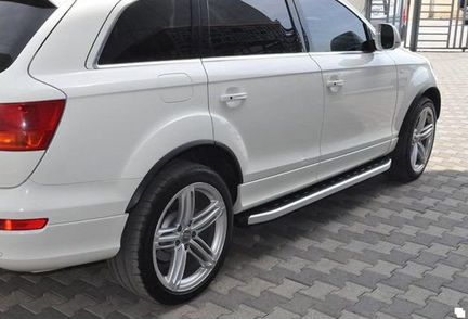 Пороги подножки на Audi Q7 2006-2015г