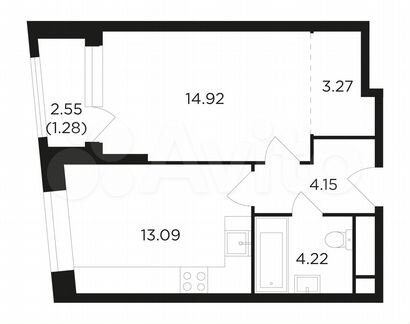 1-к квартира, 40.9 м², 25/27 эт.