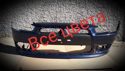 Бампер Mitsubishi lancer 10 синий рестайлинг
