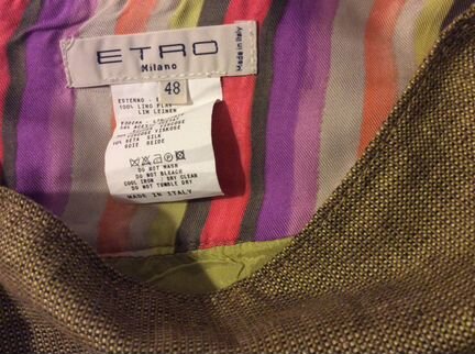 Etro original льняная юбка р.L