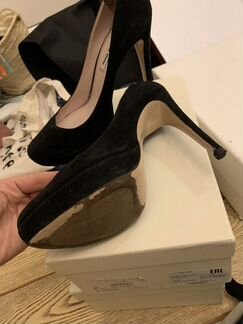 Туфли замшевые чёрные на каблуке Miu miu оригинал