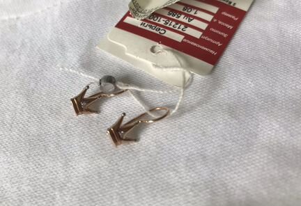 Золотые серьги детские (бриллианты)