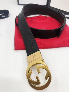 Ремень Gucci GG двусторонний черный