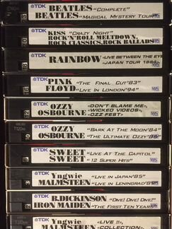 Видеокассеты с русским и зарубежным роком