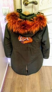 Парка для девочки Noble People р.12/152 хаки