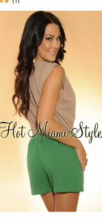 Комбинезон Ромпер HMS бежево-зелёный