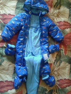 Новый слитный комбинезон baby GO синий машины