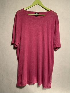 Розовая льняная футболка H&M