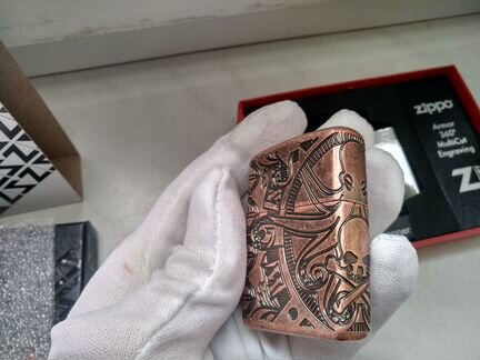 49000 Armor antique copper nautical scene Zippo