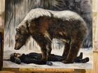 Картина маслом «Медведь и человек» объявление продам