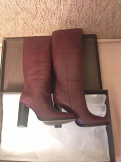 Сапоги женские кожаные бордовые 38-39 размер