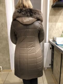 Пальто кожаное новое