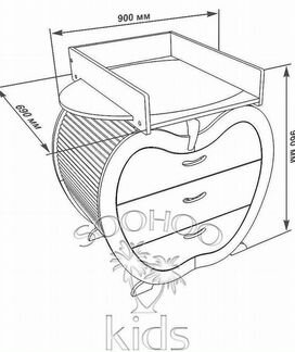 Новый Детский Комод для пеленания 3в1. Бук+велюр