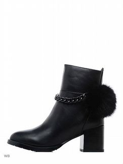 С цепочкой и натуральным мехом сапоги полусапоги Б