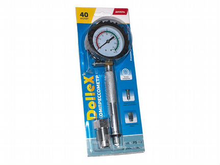 Компрессометр 40 Атм., резьбовой, для дизельного двс, Dollex KPS-40