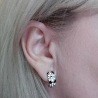 Серьги леопардовые со стразами