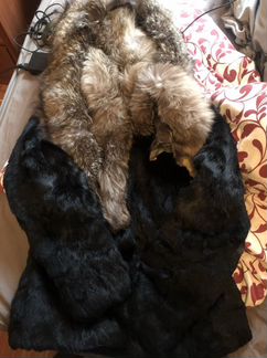 Шуба кролик с лисой