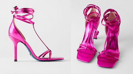 Розовые босоножки Zara