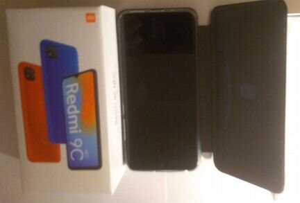 Xiaomi Redmi 9C 3/64GB NFC Black, Чехол, З.Стекло