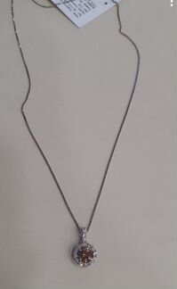 Подвеска и Колье -Бриллиант, Топаз,платина, золото