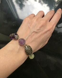 Браслет и серьги аметисты