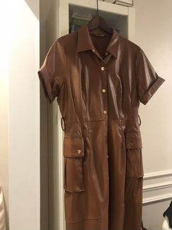 Платье экокожа Зара