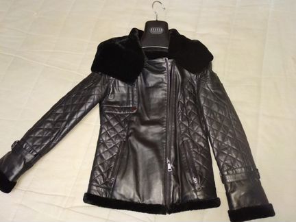 Женская кожаная дубленка, натур. кожа и мех